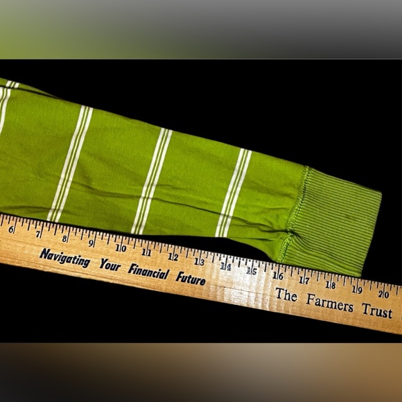 Hollister Shirt Adult Medium Green Striped Logo Long Sleeve Pullover Tee Mens - Picture 9 of 9